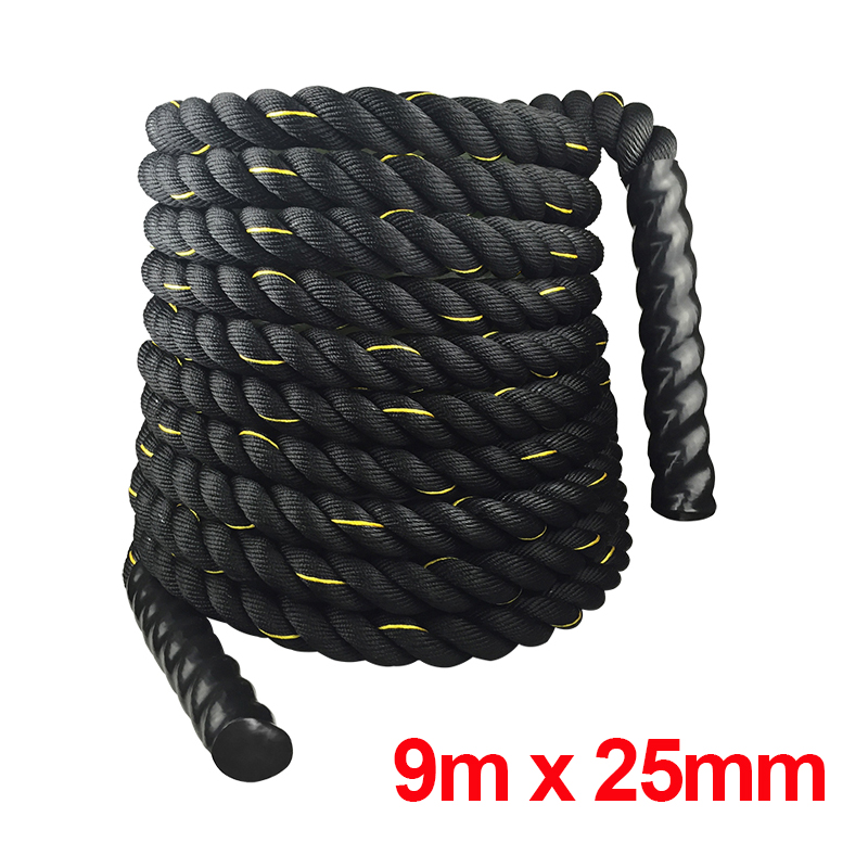 9M/12M/15M Fitness Battle Rope - مراجعة Crossfit No Equipment Workouts وسعره