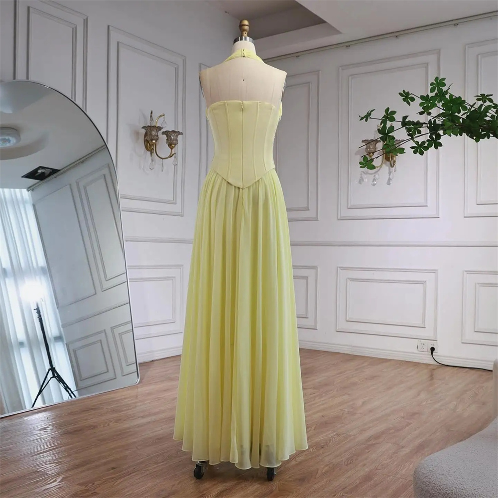 Custom yellow beaded halter-ne - مراجعة Crossfit Event وسعره