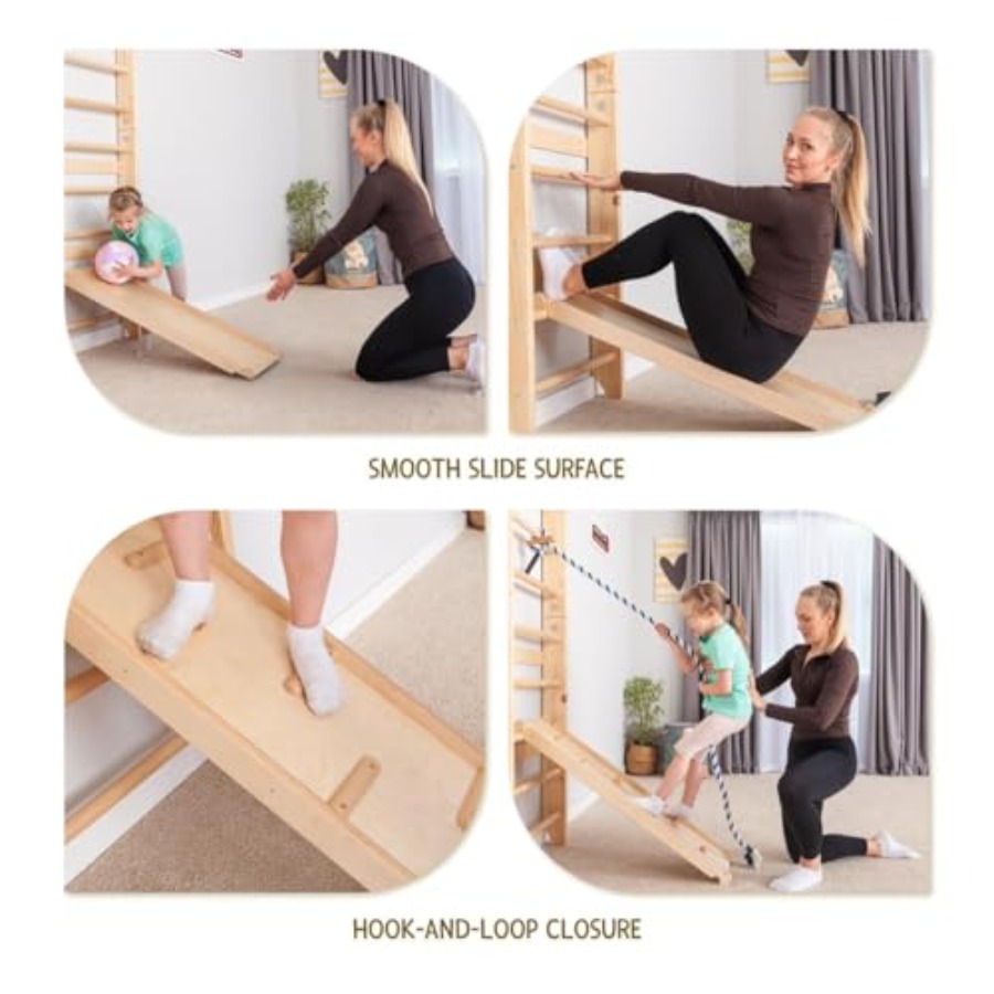 Swedish Ladder Wall Bars with  - مراجعة Gymnastic Ring Wood وسعره