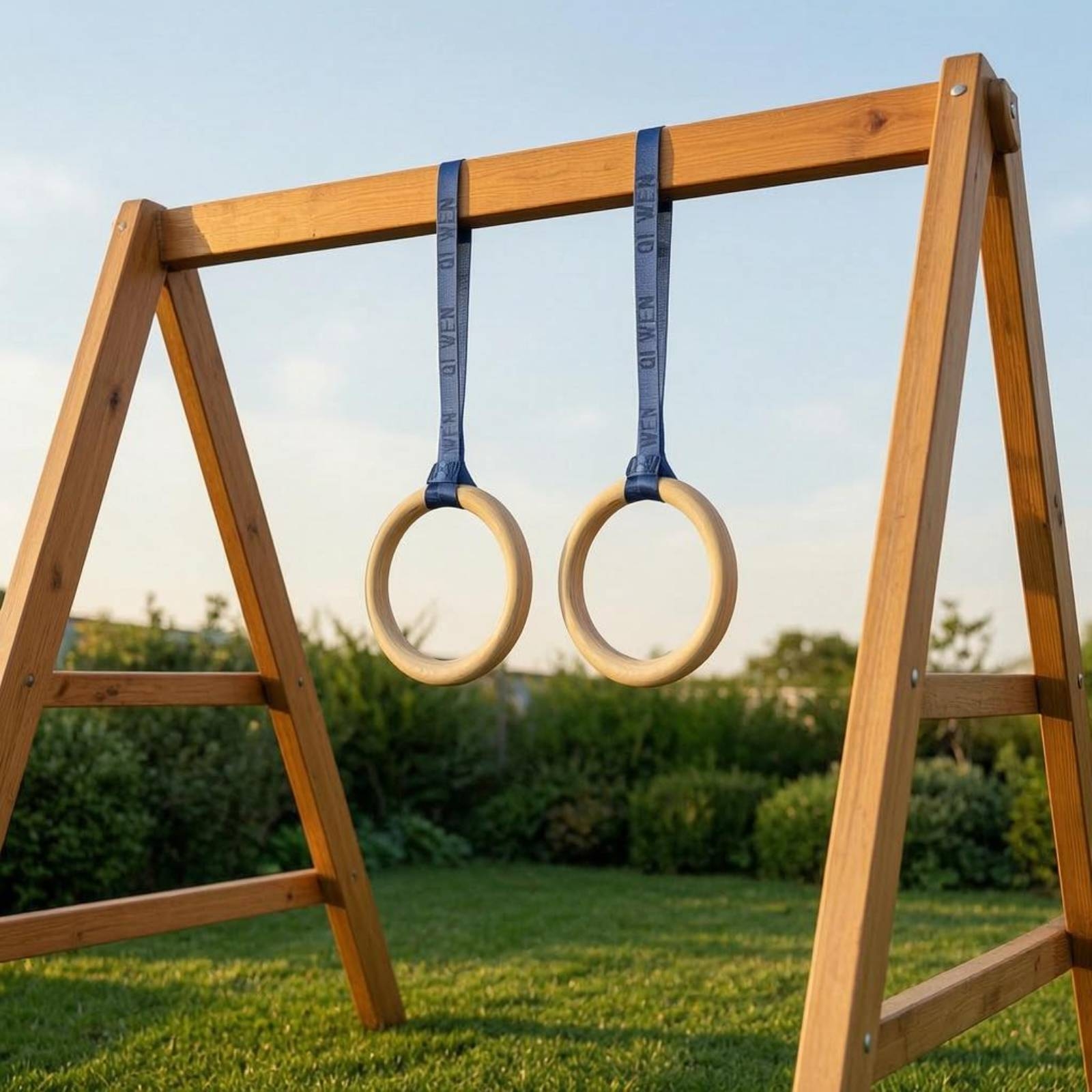 Wooden Gym Rings Woven Strappi - مراجعة Gymnastic Ring Wood وسعره