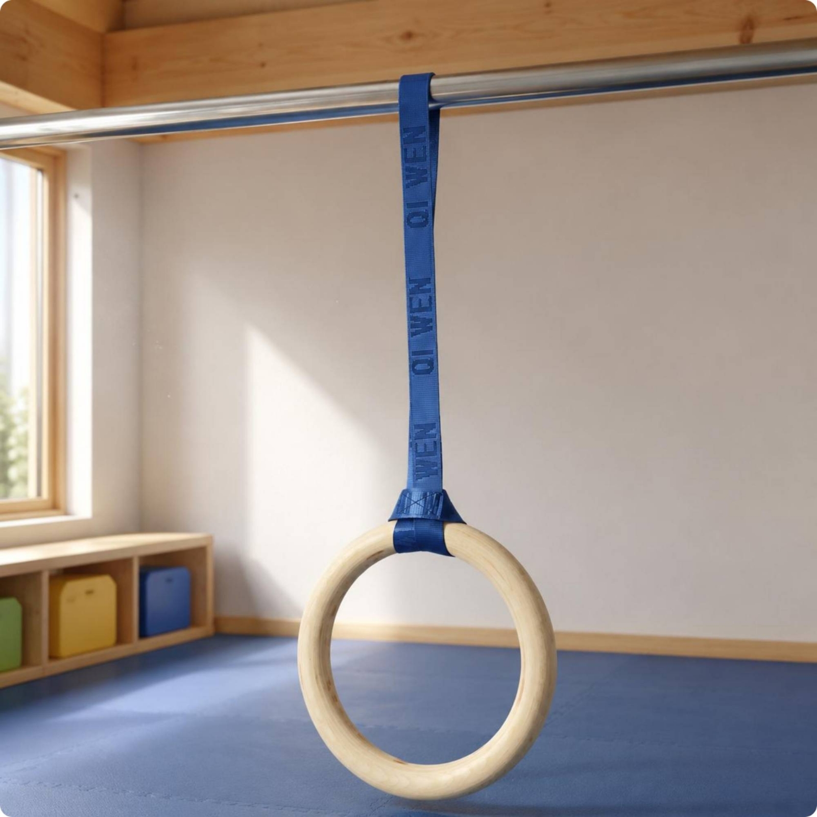 Wooden Gym Rings Woven Strappi - مراجعة Gymnastic Ring Wood وسعره