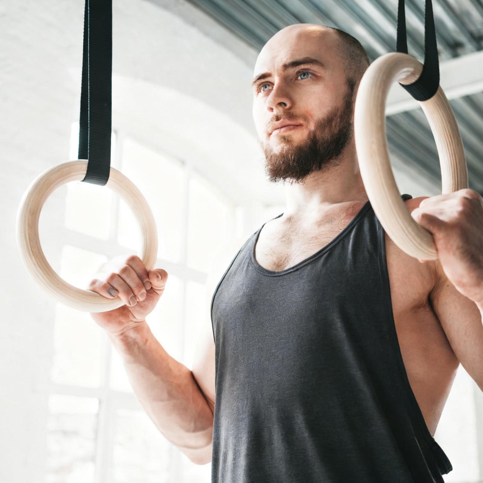 2Pcs/Pairs Wooden Portable Gym - مراجعة Gymnastic Ring Wood وسعره