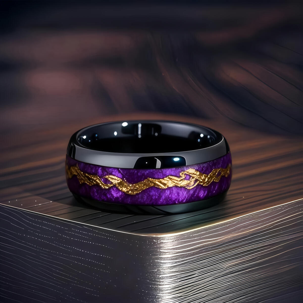 Fashion Black Men Stainless St - مراجعة Gymnastic Ring Wood وسعره