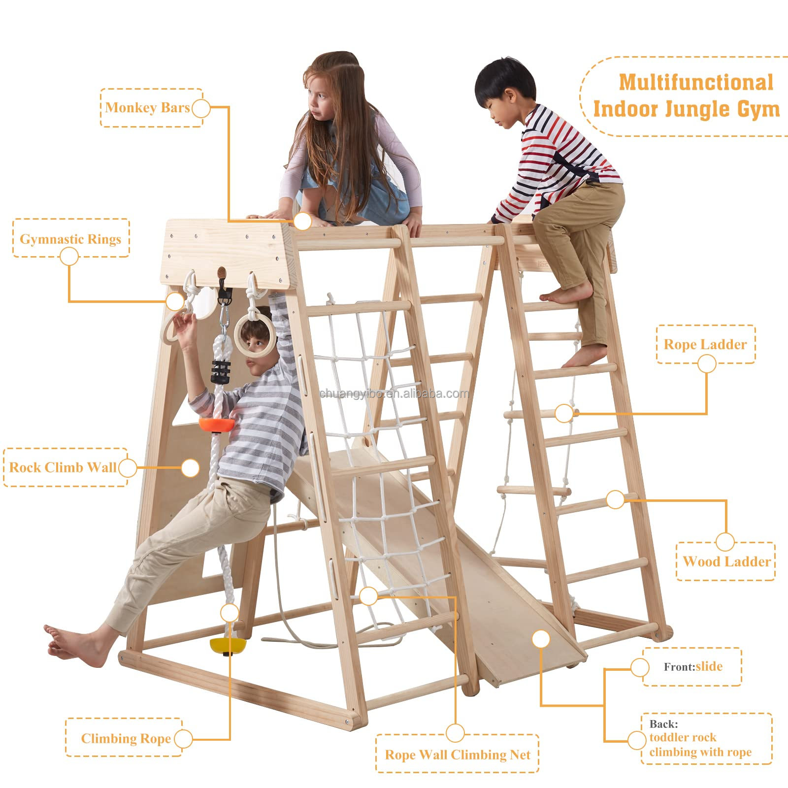 Indoor Playground Jungle Gym T - مراجعة Gymnastic Ring Wood وسعره