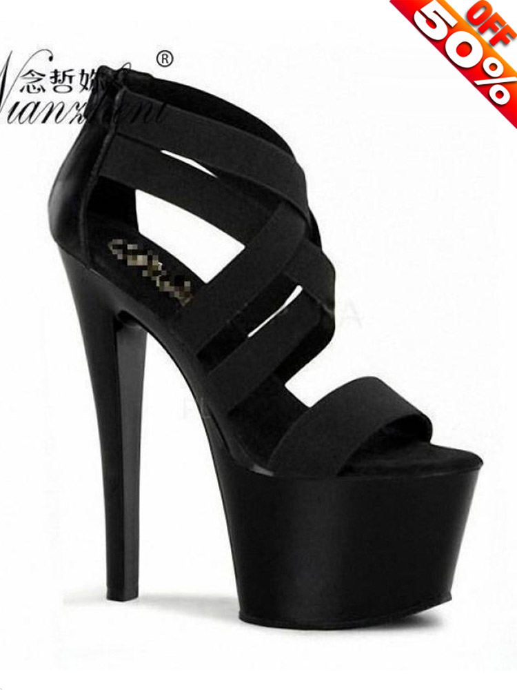 17cm Heeled Sandals Black pole - مراجعة Crossfit G وسعره
