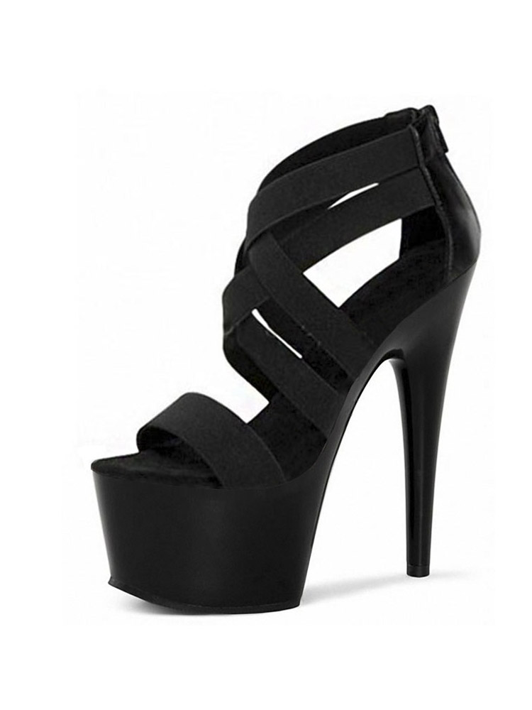 17cm Heeled Sandals Black pole - مراجعة Crossfit G وسعره