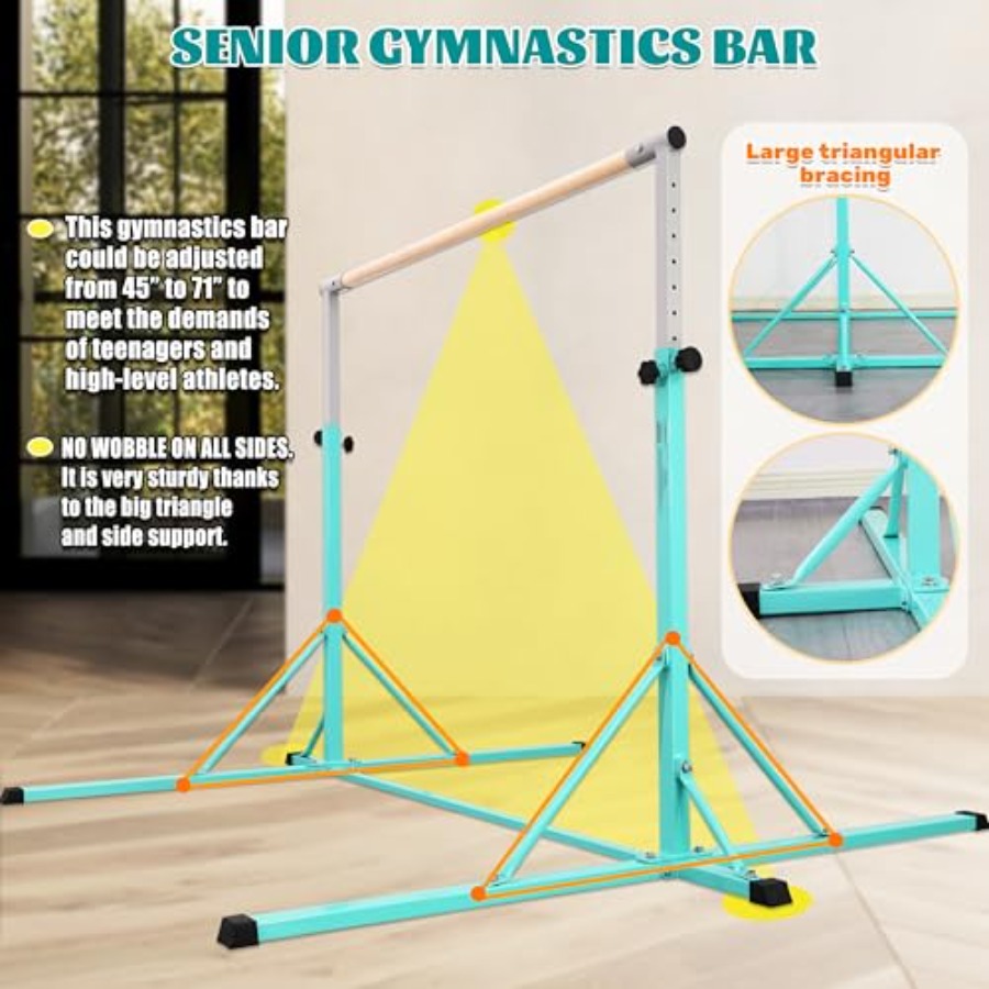 Gymnastics Bar for home gym tr - مراجعة Gymnastic Ring Wood وسعره
