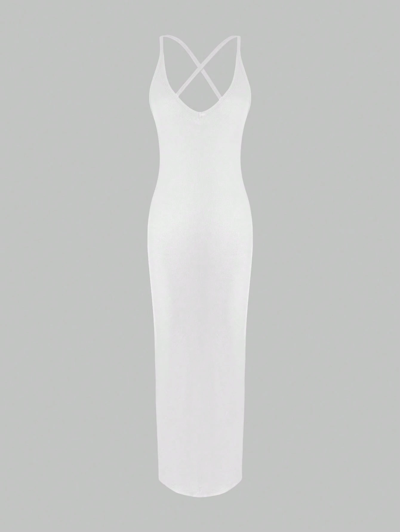 White V-Neck Stretch Knit Midi - مراجعة Crossfit Event وسعره