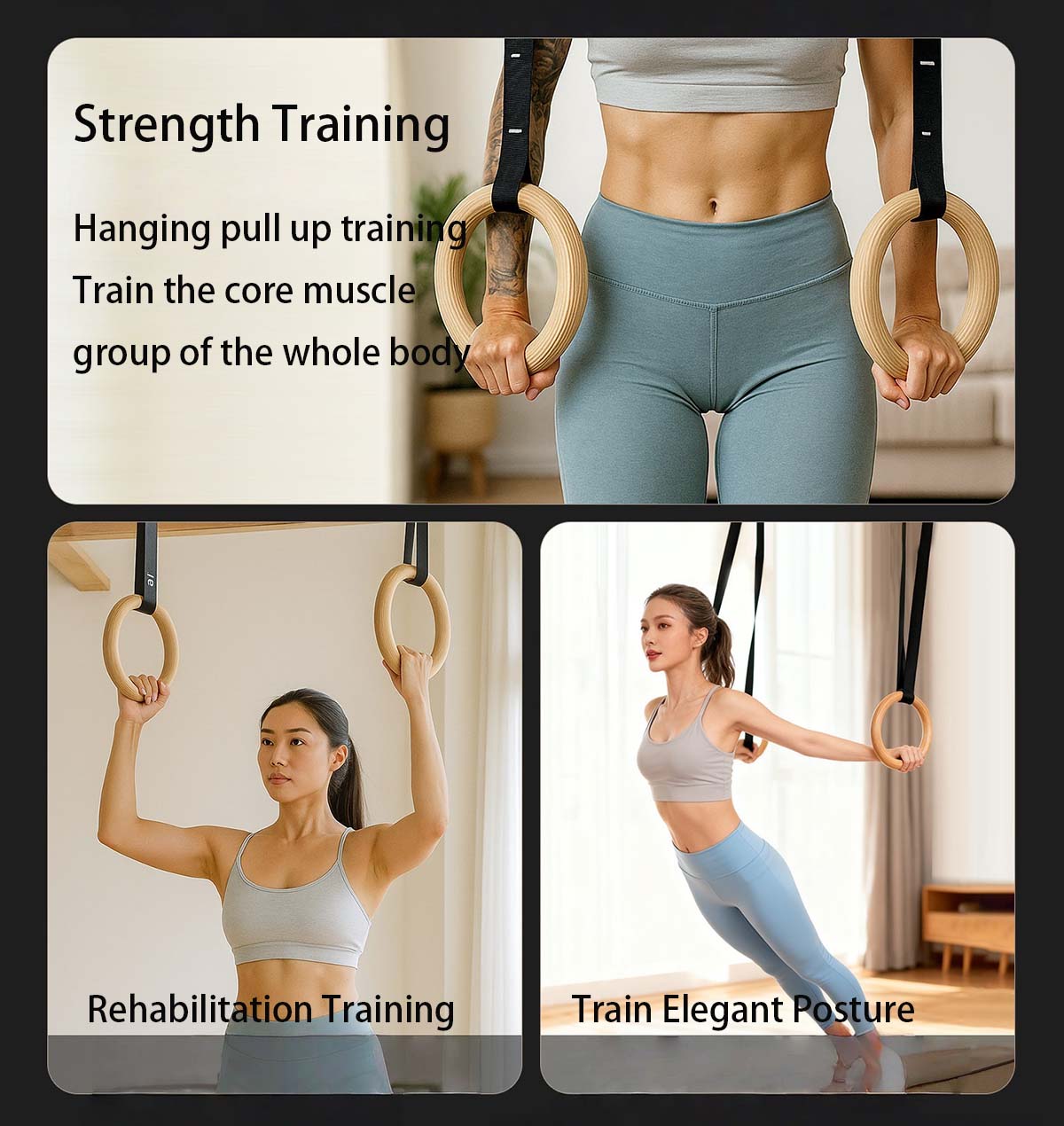 Adjustable Wood Gymnastics Rin - مراجعة Gymnastic Ring Wood وسعره